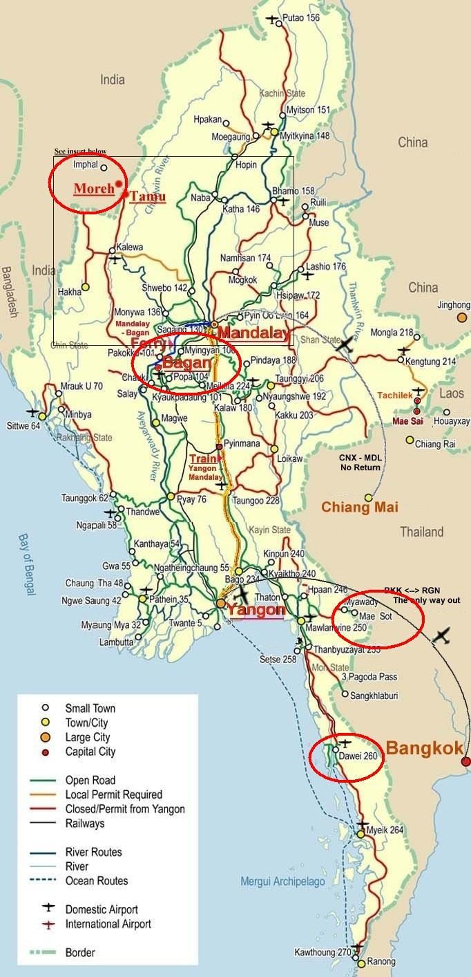 வரைபடம் பாங்காக் நெடுஞ்சாலை