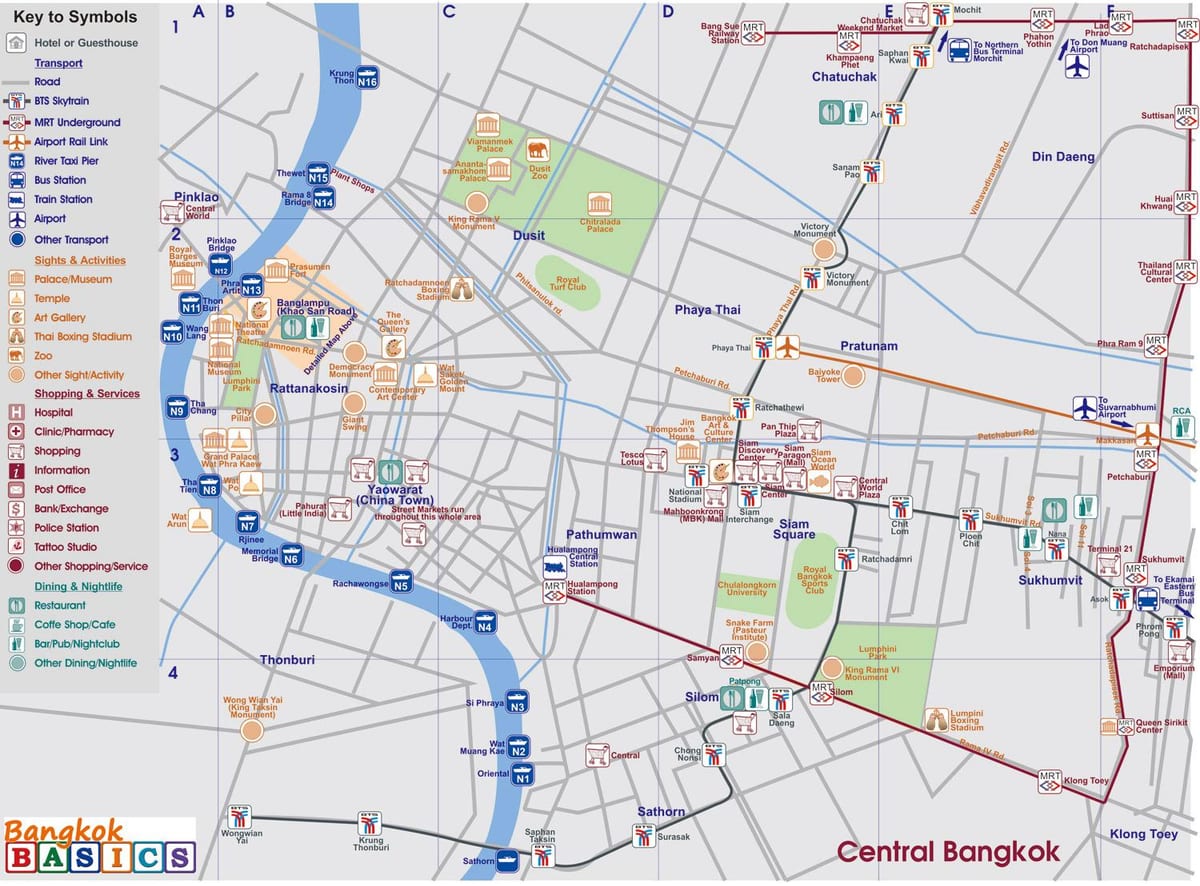 வரைபடம் மத்திய பாங்காக்