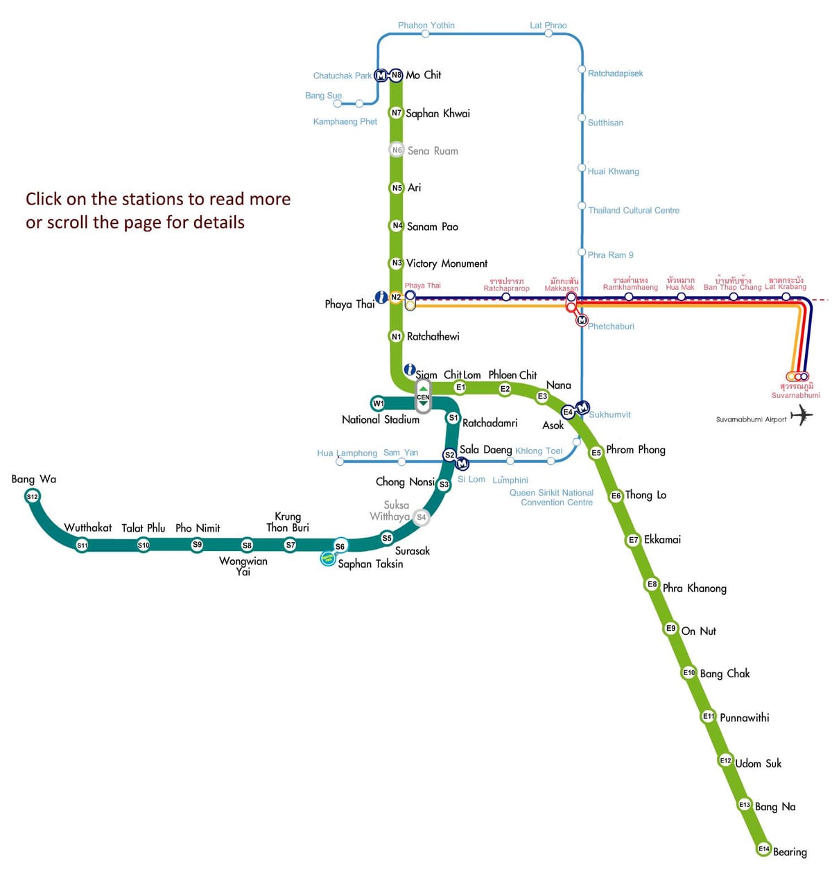 பாங்காக் விமான நிலையத்தில் skytrain வரைபடம்