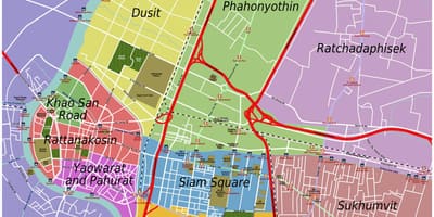 பகுதிகளில் பாங்காக் வரைபடம்